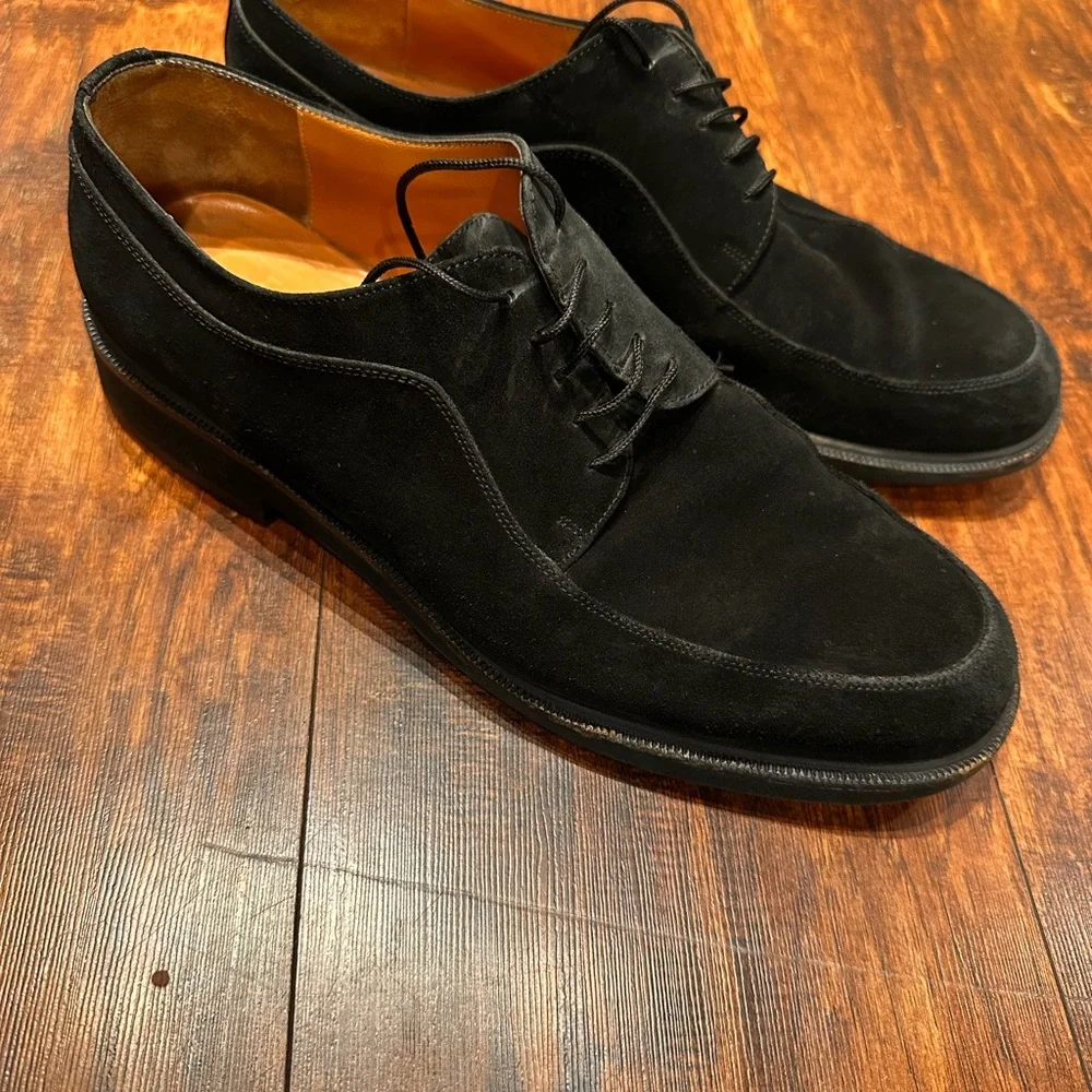 Salvatore Ferragamo Men’s Florence Italy Black Suede Classic Oxford Shoes 11
